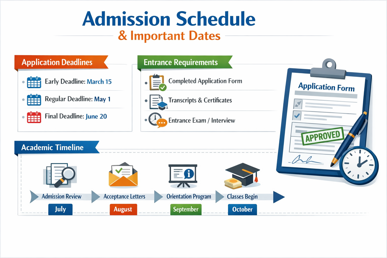 Admission Schedule & Important Dates